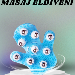 Mey İthalat® 9 Bilyeli El Şeklinde Omuz Bacak Masaj Aleti Masaj Eldiveni Giyilebilir Plastik Vücut Sıkılaştırıcı