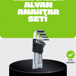 Mey İthalat® 9 Parça Alyan Anahtar Seti Bisiklet Mobilya ve Otomotiv Uyumlu