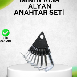 Mey İthalat® 9 Parça Alyan Anahtar Seti Isıl İşlem Görmüş Dayanıklı Çelik