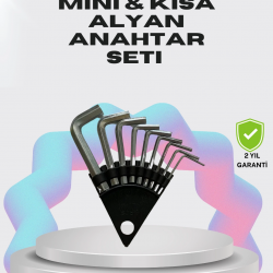 Mey İthalat® 9 Parça Kısa Tip Alyan Seti Isıl İşlemli Profesyonel Kullanım