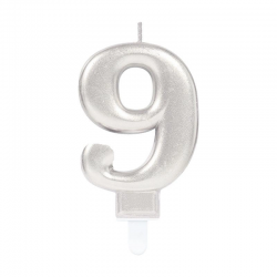 Mey İthalat® 9 Rakam Mum Gümüş Renk