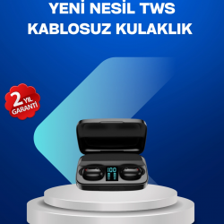 Mey İthalat® A10s TWS Bluetooth 5.0 Kablosuz Kulaklık 1800 mAh Şarj Kutulu