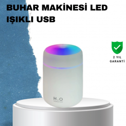 Mey İthalat® ABS Gövdeli 300ml USB Nemlendirici – Beyaz, Gri, Pembe Renk
