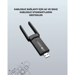 Mey İthalat® AC1200 USB WiFi Adaptör