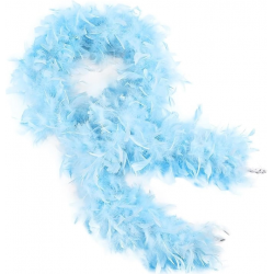 Mey İthalat® Açık Mavi Renk Kabarık Kalın Otriş Boa Tüy 6 cm Genişlik 180-200 cm Uzunluk