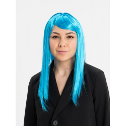 Mey İthalat® Açık Mavi Renk Uzun Düz Parti Peruğu