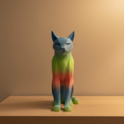 Mey İthalat® Açık Rainbow Kedi Biblo Modern Salon ve Raf Dekoru