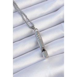 Mey İthalat® Acil Durum Düdüğü 316L Çelik Kararma Yapmaz Yüksek Desibel Kolye Unisex