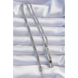 Mey İthalat® Acil Durum Düdüğü 316L Çelik Kararma Yapmaz Yüksek Desibel Kolye Unisex