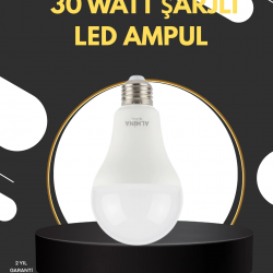 Mey İthalat® Acil Durumlar İçin Şarjlı LED Ampul 6400K Soğuk Beyaz 30 Watt