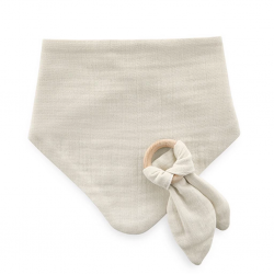 Mey İthalat®  Ahşap Diş Kaşıyıcılı Bürümcük Müslin Önlük 736 Ekru