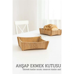 Mey İthalat® Ahşap Ekmek Kutusu - Doğal, Şık ve Fonksiyonel