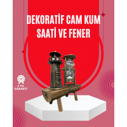 Mey İthalat® Ahşap Gövdeli Deniz Feneri Formlu Kum Saati – 15x20 cm Masa Dekoru