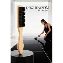 Mey İthalat® Ahşap Saplı Derz Temizleme Fırçası – Hassas Seramikler İçin Bristol Kıllı Fırça