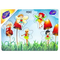Mey İthalat® Ahşap Tutmalı Peri Kızı Puzzle