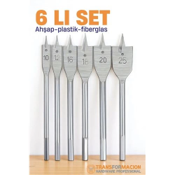 Mey İthalat® Ahşap Yaprak Matkap Ucu Seti - Plastik Fiberglas Ahşap Delik Açma Panç Seti