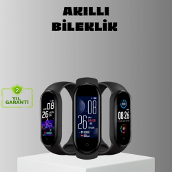 Mey İthalat® Akıllı Bileklik Adım Sayarlı Kalori Takipli Bildirim Uyumlu IP67