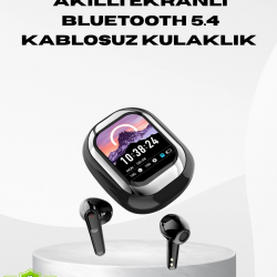 Mey İthalat® Akıllı Ekranlı Kablosuz Kulaklık – Gürültü Engelleme ve HD Ses Deneyimi