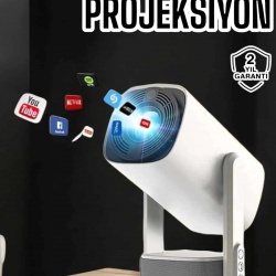 Mey İthalat® Akıllı Projeksiyon Powerbankli Taşınabilir Sinema Projektörü 4k HD Kaliteli