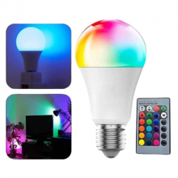 Mey İthalat® Akıllı RGB Led Ampul Led Uzaktan Kumandalı Renk Değiştiren Ampul