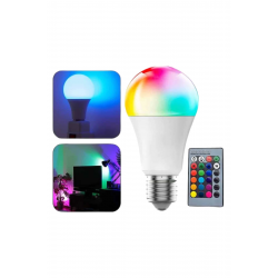 Mey İthalat® Akıllı RGB Led Ampul Led Uzaktan Kumandalı Renk Değiştiren Ampul