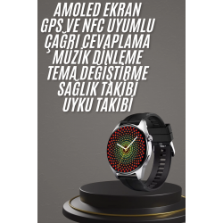 Mey İthalat® Akıllı Saat 1.5 Inç Amoled Ekran Çift Kordonlu GPS NFC Uyumlu
