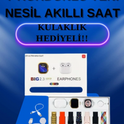 Mey İthalat® Akıllı Saat 7 Kordonlu Kulaklık Hediyeli Nabız Ölçer Uyku Takibi Sesli Görüşme