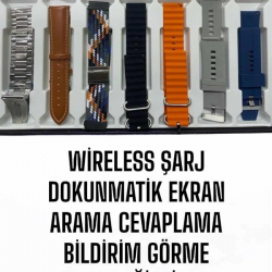 Mey İthalat® Akıllı Saat 7 Kordonlu Yeni Nesil Arama Cevaplayan Çok Fonksiyonlu