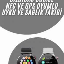 Mey İthalat® Akıllı Saat Adımsayar Nabız Ölçer Titreşim Özellikli Çağrı Cevaplama Sosyal Medya