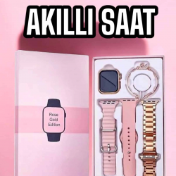 Mey İthalat® Akıllı Saat Amoled Ekran 3 Kordonlu Aksesuar Hediyeli Sesli Görüşme