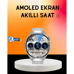 Mey İthalat® Akıllı Saat AMOLED Ekran Bluetooth Aramalı – Nabız, Uyku ve Spor Takipli