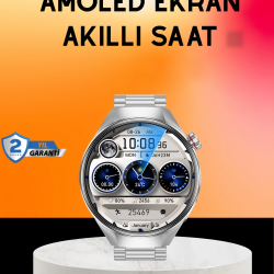 Mey İthalat® Akıllı Saat AMOLED Ekran Bluetooth Aramalı – Nabız, Uyku ve Spor Takipli