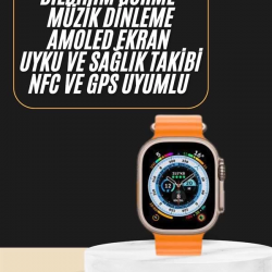 Mey İthalat® Akıllı Saat Amoled Ekran Bluetooth Bağlantılı Özel Tasarım Unısex