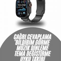 Mey İthalat® Akıllı Saat Arama Konuşma GPS ve NFC Özelliği 3 Kordonlu Amoled Ekran