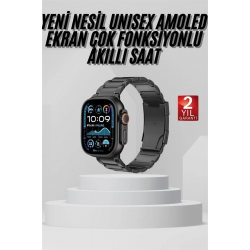 Mey İthalat® Akıllı Saat Arama Konuşma GPS ve NFC Özelliği 3 Kordonlu Amoled Ekran
