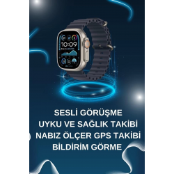 Mey İthalat® Akıllı Saat Bluetooth Bağlantılı NFC ve GPS Uyumlu Nabız Ölçer Sesli Görüşme