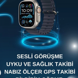 Mey İthalat® Akıllı Saat Bluetooth Bağlantılı NFC ve GPS Uyumlu Nabız Ölçer Sesli Görüşme