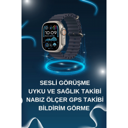 Mey İthalat® Akıllı Saat Bluetooth Bağlantılı NFC ve GPS Uyumlu Nabız Ölçer Sesli Görüşme