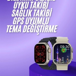 Mey İthalat® Akıllı Saat Bluetooth Bağlantılı Uyku ve Sağlık Takibi