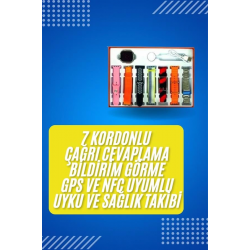Mey İthalat® Akıllı Saat Çağrı Cevaplayabilen Unısex 7 Kordonlu Müzik Dinleme