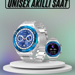 Mey İthalat® Akıllı Saat Çelik Kordonlu Amoled Ekran Android ve İOS Uyumlu Çağrı Cevaplayabilen