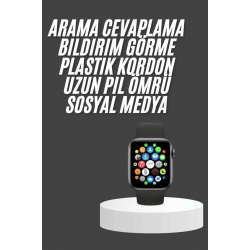 Mey İthalat® Akıllı Saat Çok Fonksiyonlu Uyku Takibi Adımsayar Nabız Ölçer Arama Cevaplayan