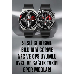 Mey İthalat® Akıllı Saat GPS VE NFC Özelliği Sesli Görüşme Dokunmstik Ekran