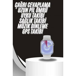 Mey İthalat® Akıllı Saat Gümüş Kasa Bluetooth Kulaklık Hediyeli Çok Fonksiyonlu İkili Set