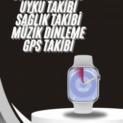 Mey İthalat® Akıllı Saat Gümüş Kasa Bluetooth Kulaklık Hediyeli Çok Fonksiyonlu İkili Set