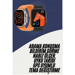 Mey İthalat® Akıllı Saat Kordon Hediyeli Güçlü Batarya Kapasiteli Titreşimli Bildirim Görme Unisex