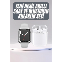 Mey İthalat® Akıllı Saat Kulaklık Hediyeli Uyku ve Sağlık Takibi Yapabilen Uzun Ömürlü