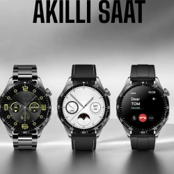 Mey İthalat® Akıllı Saat Metal Kordonlu GPS ve NFC Uyumlu Arama Cevaplayan