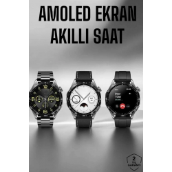 Mey İthalat® Akıllı Saat Metal Kordonlu GPS ve NFC Uyumlu Arama Cevaplayan