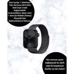 Mey İthalat® Akıllı Saat SQ-16 Mini Series 10 | Unisex Tasarım, Sağlık ve Spor Takibi
